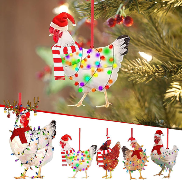 Christmas Chicken Ornament