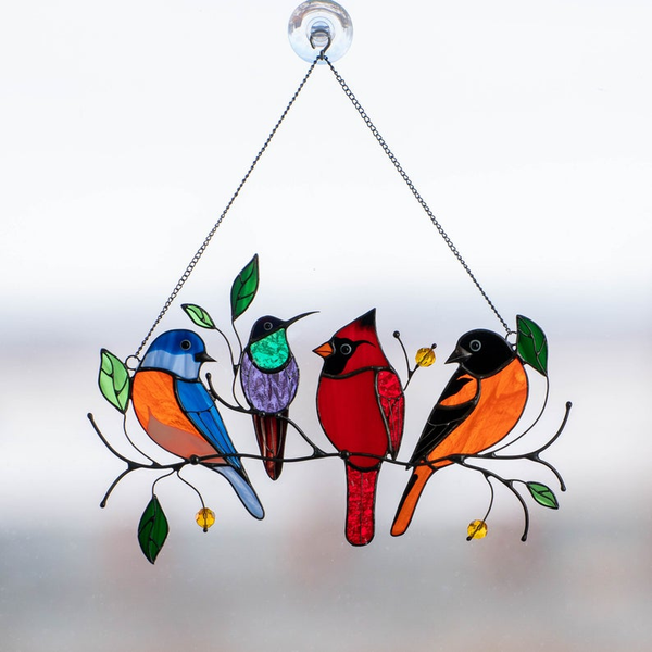 Birds Stained Glass Window Hangings