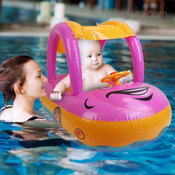 Inflatable Baby Summer Water Beach Pool Float With Canopy