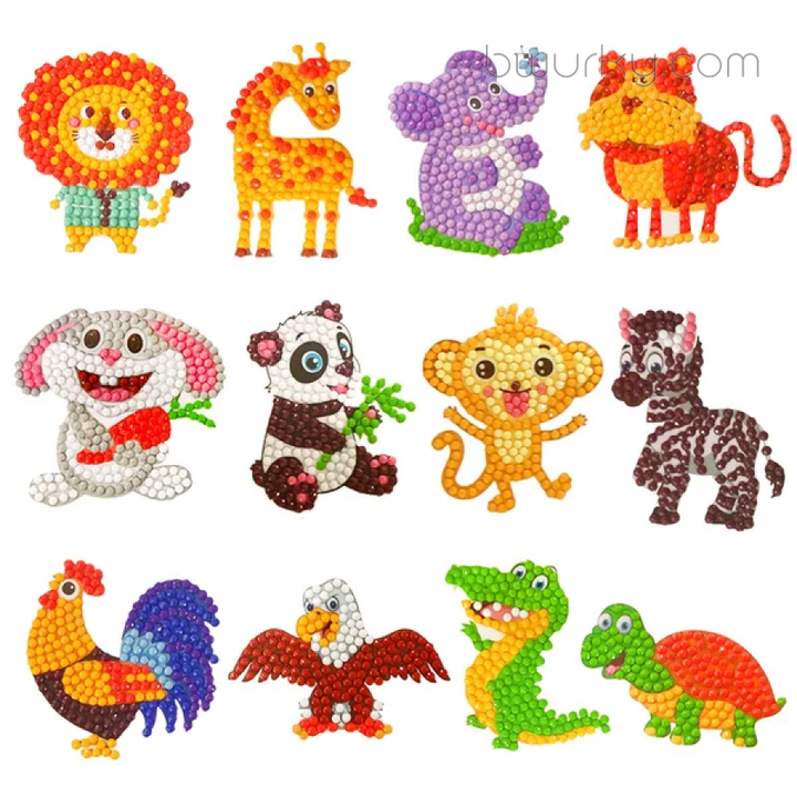 (Last Day Promotion - Save 48% Off) Diamond Painting Stickers Kits Animal Park