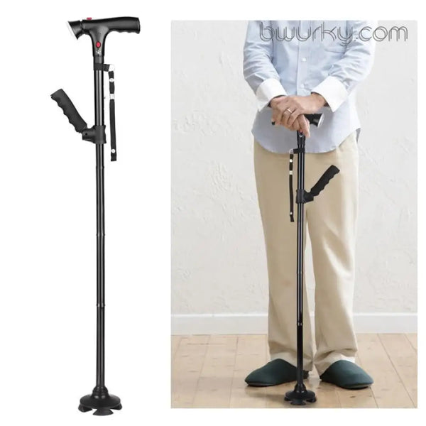 Multi-Functional Foldable LED Walking Cane