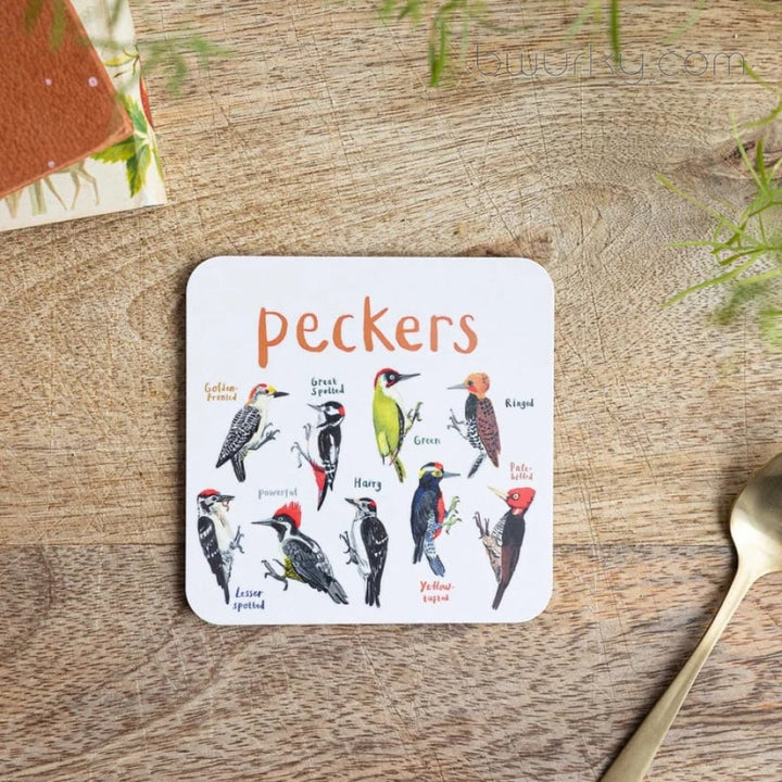 Set Of 6 Bird Pun Coasters