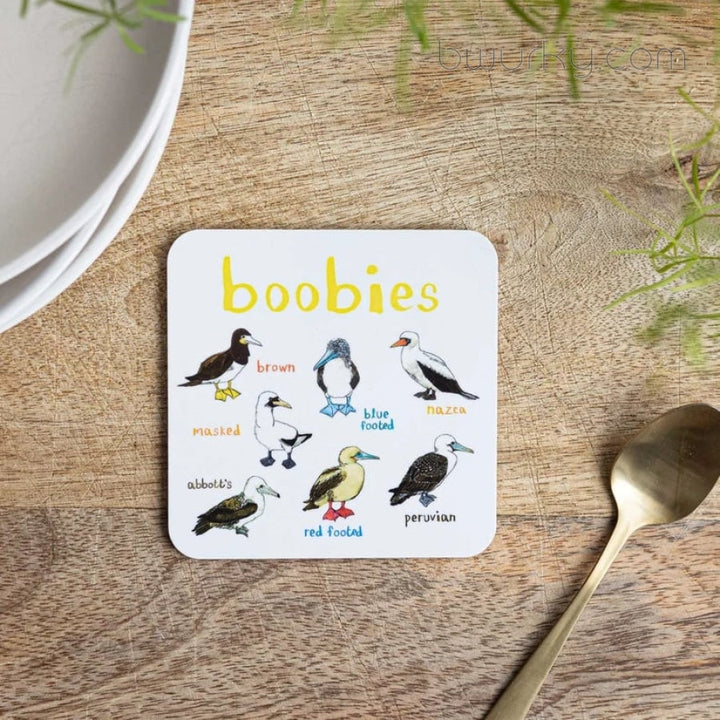 Set Of 6 Bird Pun Coasters